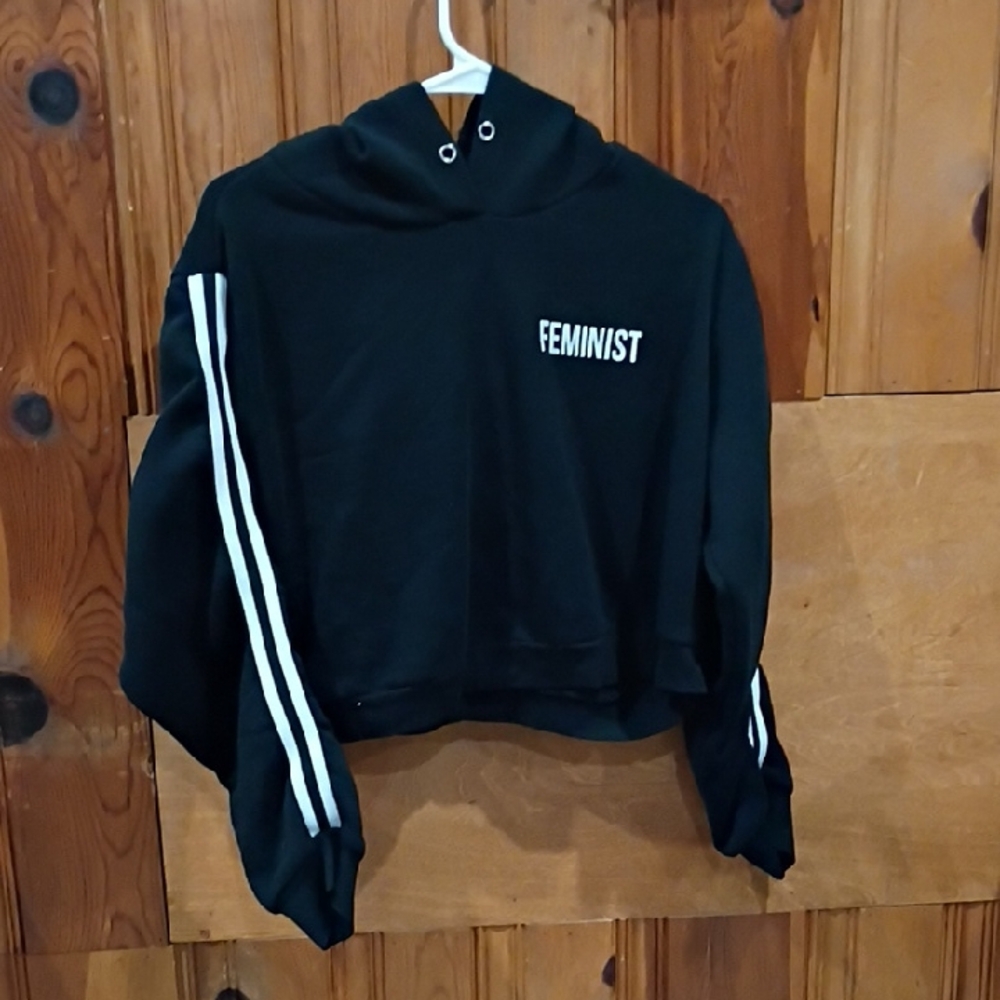 Black Feminist Crop Top Hoodie